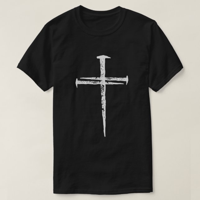 Jesus Cross Drei Nails Christlich Vintag T-Shirt (Design vorne)