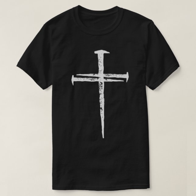 Jesus Cross Drei Nails Christlich Vintag T-Shirt (Design vorne)