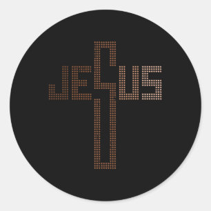 Jesus Cross Frauen Schwarze Geschichte Monat Männe Runder Aufkleber