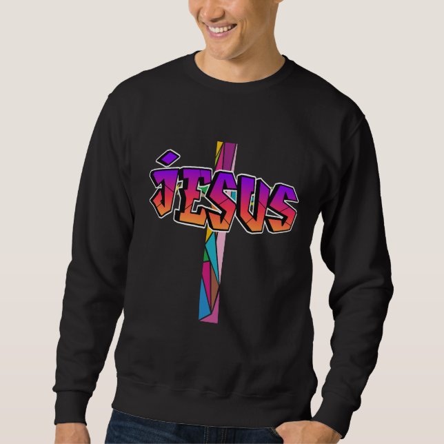 Jesus cross graffiti sweatshirt (Vorderseite)