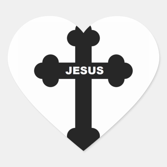 JESUS CROSS Herz-Aufkleber (Vorderseite)