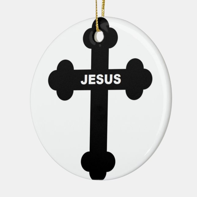 JESUS CROSS KERAMIK ORNAMENT (Links)
