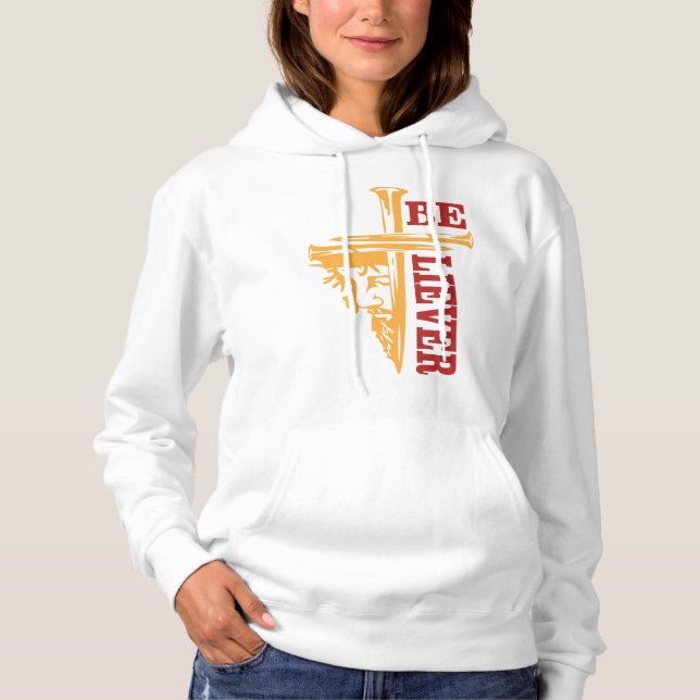 Jesus Cross Nail Design – Powerful Christian Hoodie (Vorderseite)