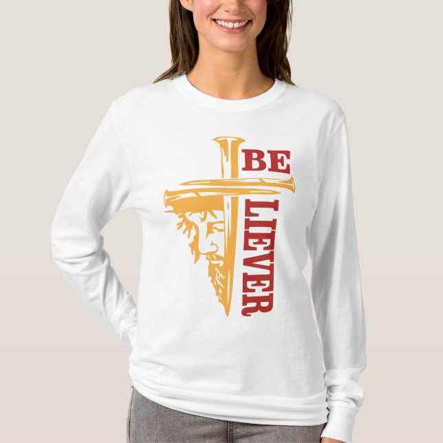 Jesus Cross Nail Design – Powerful Christian T-Shirt (Vorderseite)