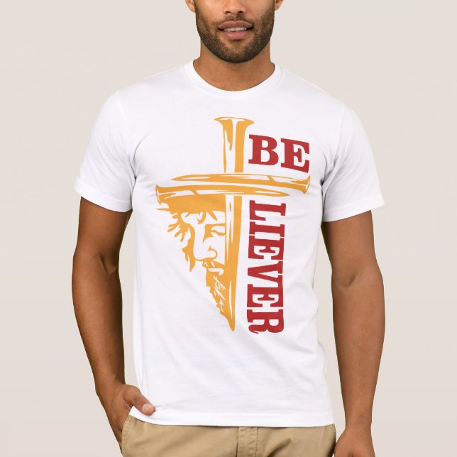 Jesus Cross Nail Design – Powerful Christian T-Shirt (Vorderseite)