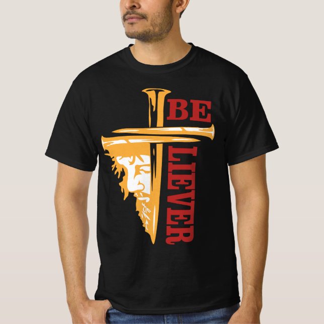 Jesus Cross Nail Design – Powerful Christian T-Shirt (Vorderseite)