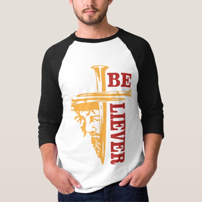 Jesus Cross Nail Design – Powerful Christian T-Shirt (Vorderseite)