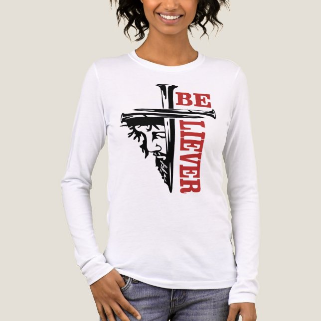 Jesus Cross Nail Design – Powerful Christian Tri-Blend Shirt (Vorderseite)