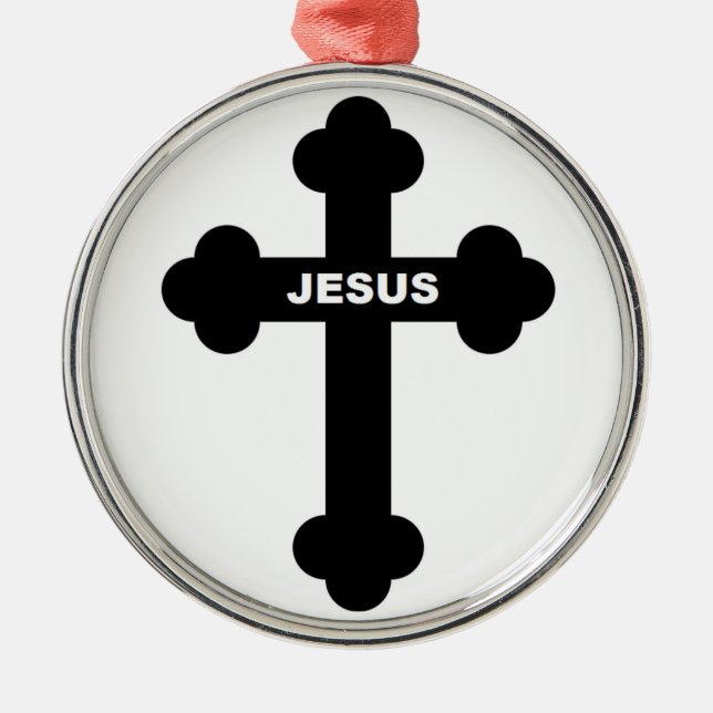 JESUS CROSS SILBERNES ORNAMENT (Vorne)