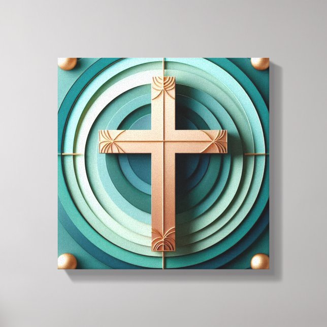 Jesus Cross Stretching Canvas Print Leinwanddruck (Vorderseite)