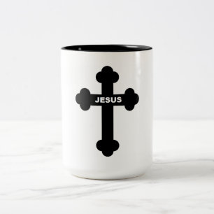 JESUS CROSS ZWEIFARBIGE TASSE