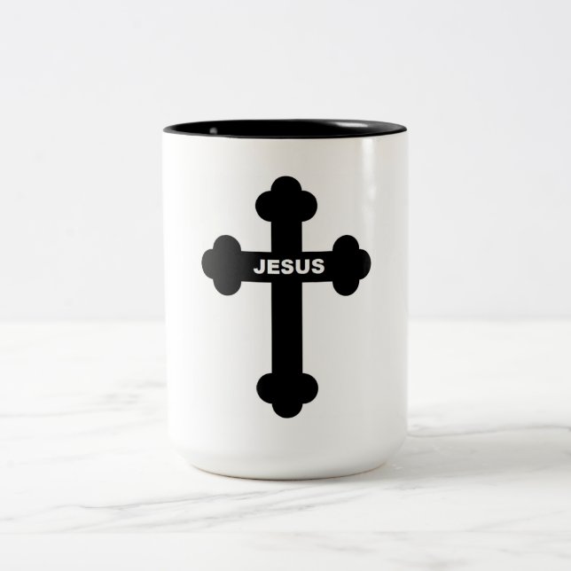 JESUS CROSS ZWEIFARBIGE TASSE (Mittel)