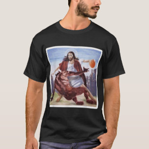 Jesus Crossing Up Satan Basketball T-Shirt