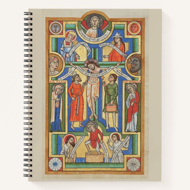 Jesus Cruciated Medieval Beleuchtung Notizbuch (Vorderseite)
