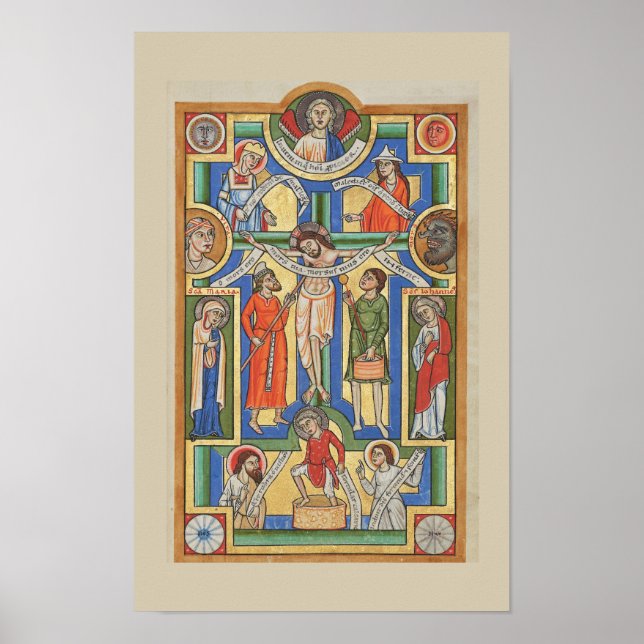 Jesus Cruciated Medieval Beleuchtung Poster (Vorne)