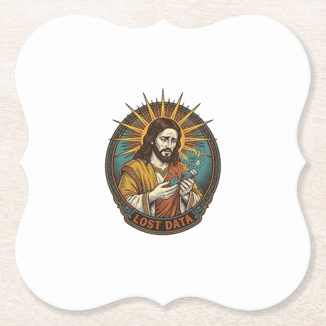 Jesus Crushed USB Flash Drive Lost Data Humor_1 Untersetzer (Vorderseite)
