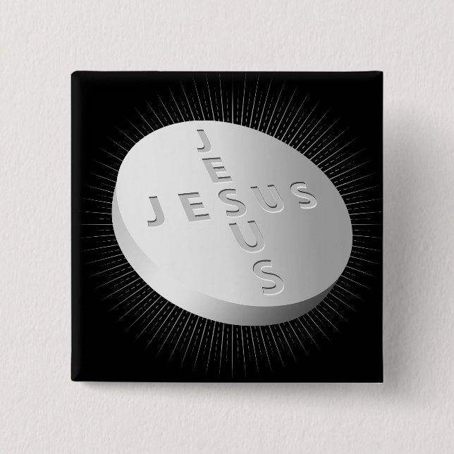 Jesus Cures Pill - Christlicher religiöser Glauben Button (Vorderseite)