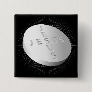 Jesus Cures Pill - Christlicher religiöser Glauben Button