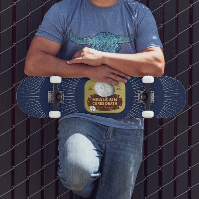 Jesus Cures Pill Tablette Tin Christlich Halo Cros Skateboard (Außenbereich 3)