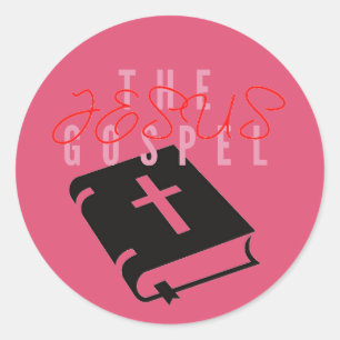 Jesus das Evangelium rosa Runder Aufkleber