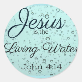 Jesus das lebendige Wasser Runder Aufkleber