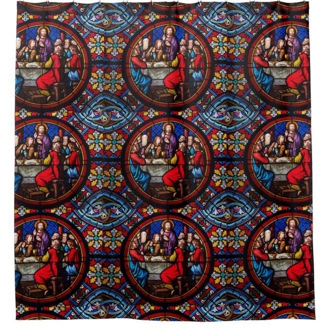 Jesus das letzte Essen mit seinen Jüngern Duschvorhang (Vorderseite)