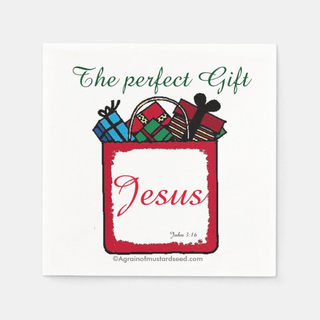 Jesus das perfekte Geschenk Weihnachten Serviette (Vorderseite)