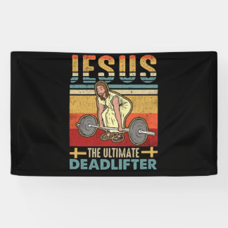Jesus das ultimative Deadlifter Funny Workout Gym Banner