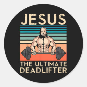Jesus das ultimative Todesfallgewicht der Bodybuil Runder Aufkleber