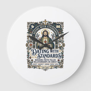 Jesus Dating Christliche Beziehungs Humor T-Shirt Große Wanduhr