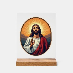 Jesus Dawn Crest Vintage Gravur-Shirt Acrylschild