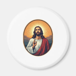 Jesus Dawn Crest Vintage Gravur T-Shirt Magnet