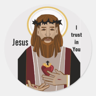 Jesus, dem ich vertraue, runder aufkleber