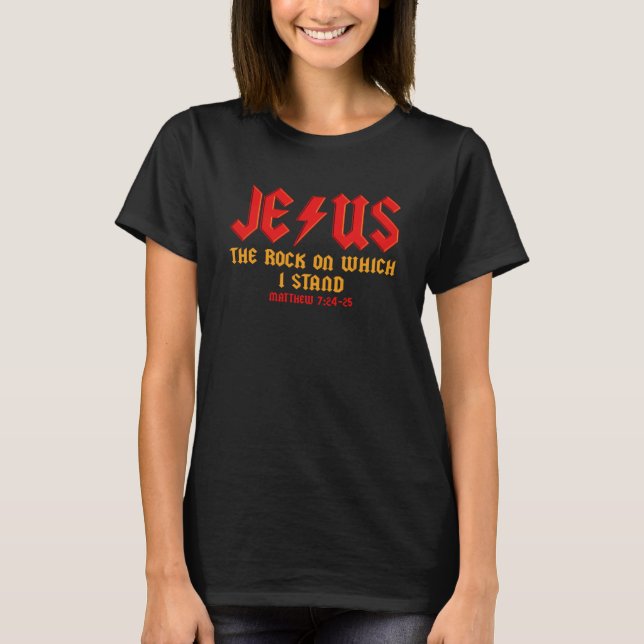 Jesus den Christlichen Felsen, auf dem ich Matthew T-Shirt (Vorderseite)