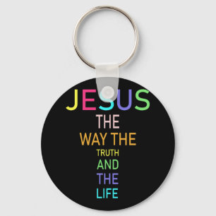 Jesus den Weg, die Wahrheit und der Glaube des Leb Schlüsselanhänger