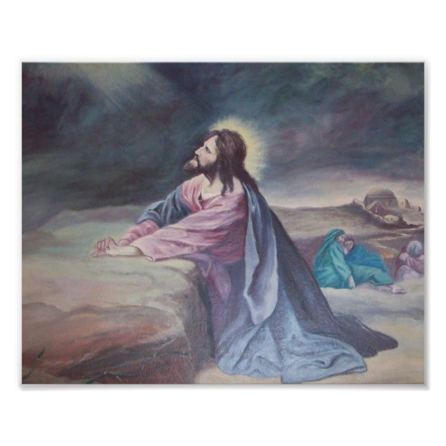 Jesus, der am Gethsemane betet Fotodruck (Vorne)