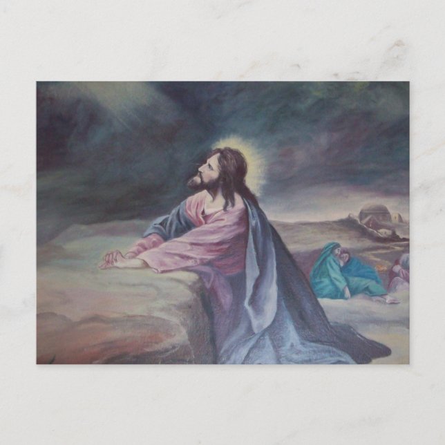 Jesus, der am Gethsemane betet Postkarte (Vorderseite)
