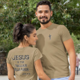 Jesus der Auslöser Kreuz Schrift Glaube Tri-Blend Shirt
