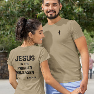 Jesus der Auslöser Kreuz Schrift Glaube Tri-Blend Shirt