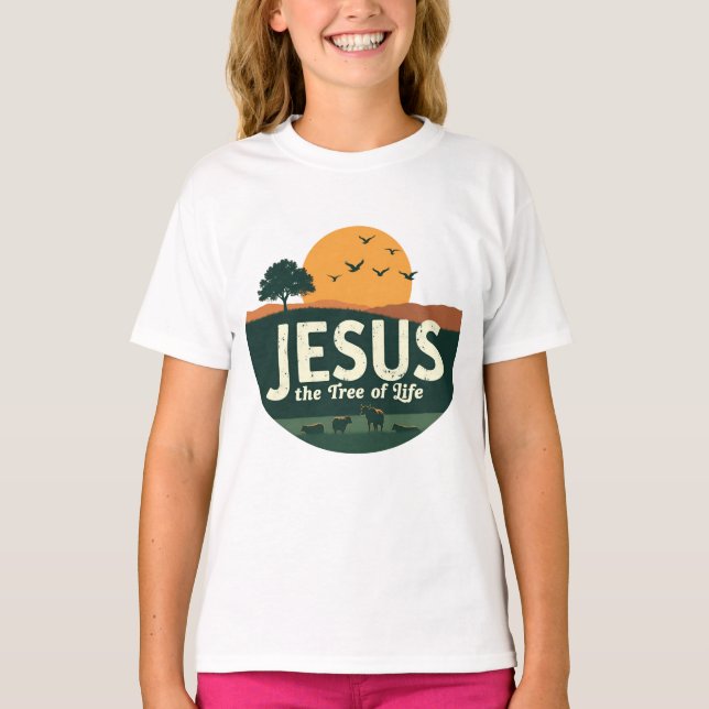 Jesus: Der Baum des Lebens T-Shirt (Vorderseite)
