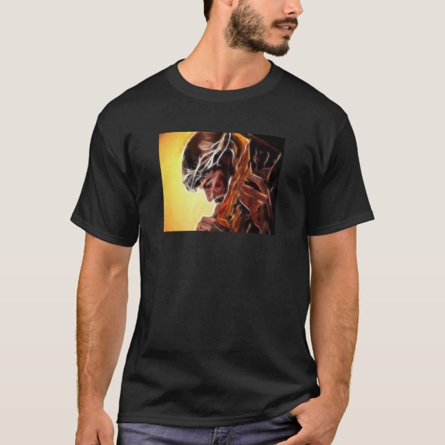 Jesus, der das Kreuz trägt T-Shirt (Vorderseite)