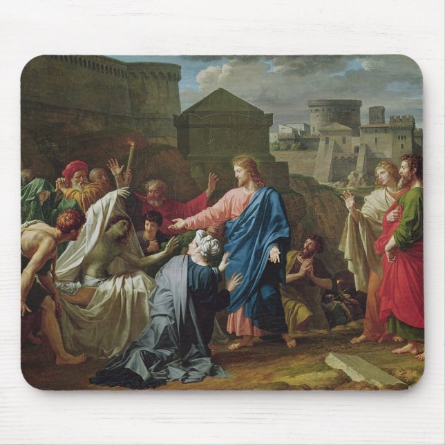 Jesus, der den Sohn der Witwe von Naim wieder Mousepad (Vorne)