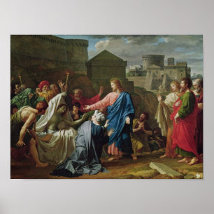 Jesus, der den Sohn der Witwe von Naim wieder Poster