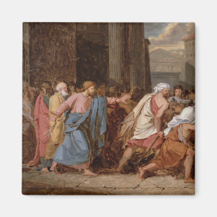 Jesus, der die Kaufleute vom Tempel fährt Magnet