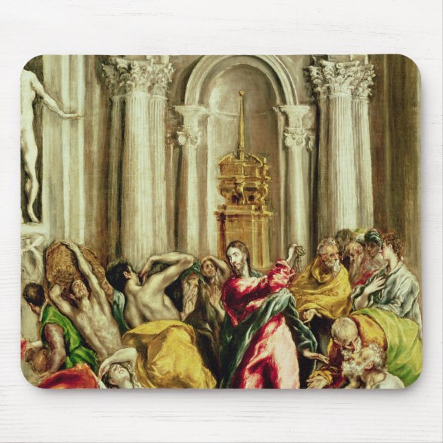 Jesus, der die Kaufleute vom Tempel fährt Mousepad (Vorne)