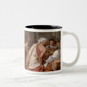 Jesus, der die Kaufleute vom Tempel fährt Zweifarbige Tasse