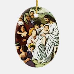 Jesus, der die Kinder segnet Keramikornament