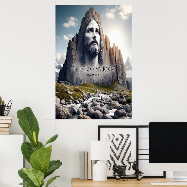 Jesus der Felsen des Zeitalters Poster (Heimbüro)