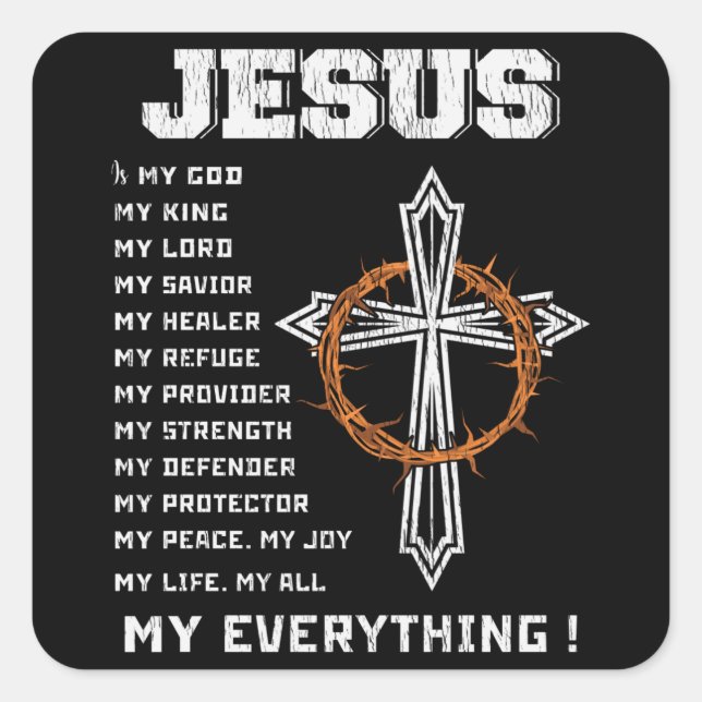 Jesus der Grund für die Christliche Weihnachtszeit Quadratischer Aufkleber (Vorderseite)