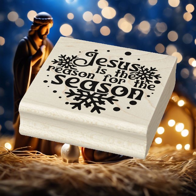 Jesus der Grund für die Weihnachtszeit Platz Holz Gummistempel (Von Creator hochgeladen)